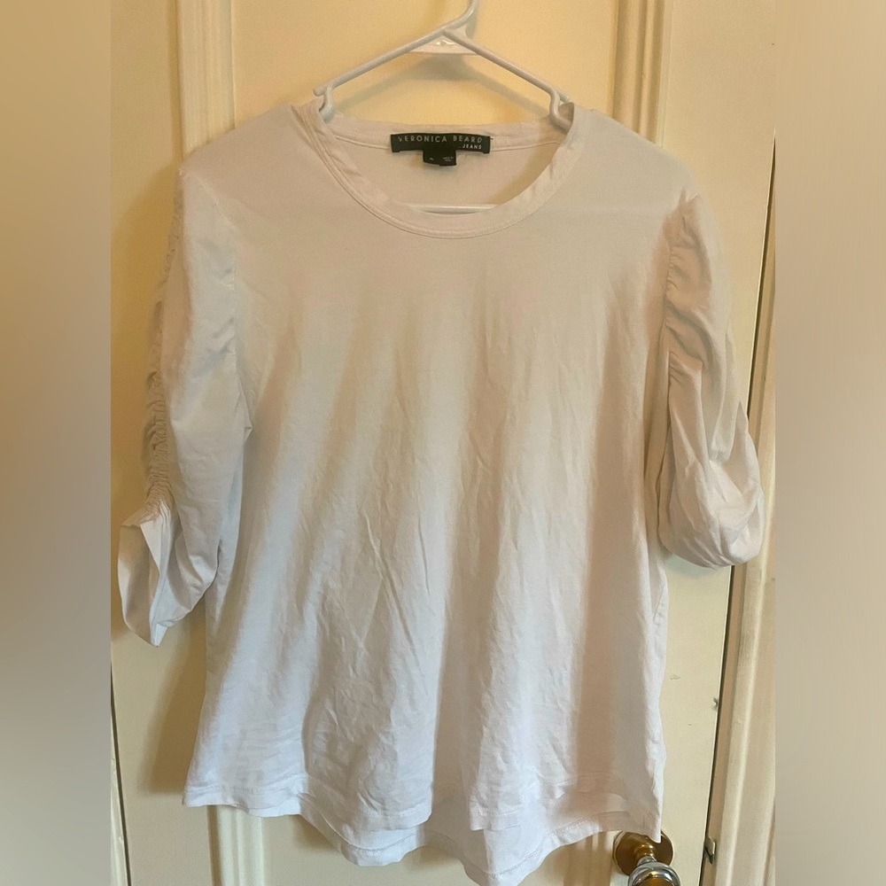 Veronica Beard Jeans | Waldorf Ruched-Sleeve Tee